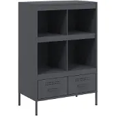 vidaXL Hoge kast 68x39x101,5 cm staal antracietkleurig