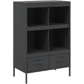vidaXL Hoge kast 68x39x101,5 cm staal zwart