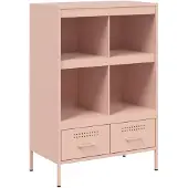 vidaXL Hoge kast 68x39x101,5 cm staal roze