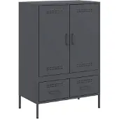 vidaXL Hoge kast 68x39x101,5 cm staal antracietkleurig