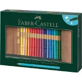 Faber-Castell Albrecht Dürer aquarelpotloden set - 30 stuks, bruine PU leren rolhoes
