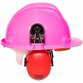 Allesveilig.nl Roze bouwhelm met oorkap