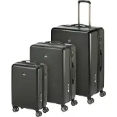 Princess Traveller PT-01 Deluxe - Kofferset 3 Delig - Pitch Black - 34L Handbagage + 65L en 99L Reiskoffer - Lichtgewicht Koffer - TSA Slot