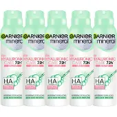 Garnier Hyaluronic Care Sensitive Deodorant Body Spray - 72H Deodorants Bodyspray voor Gevoelige Huid - 5 x 150ml - Deodorant Vrouw Voordeelverpakking
