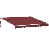 vidaXL Luifel automatisch uittrekbaar met LED 400x300 cm bordeauxrood