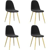 vidaXL Eetkamerstoelen 4 st fluweel zwart