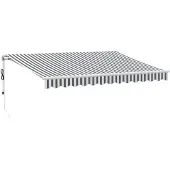 vidaXL Luifel automatisch uittrekbaar 350x250 cm antracietkleur en wit