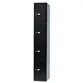 Bisley Staal Garderobe 4 Deuren 1 kluis Sleutel 305 x 457 x 1.802 mm Zwart