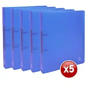 Exacompta Chromaline 30 mm Ringband PP (Polypropeen) A4 2 Ringen Blauw 54362E 15 Stuks