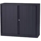 Bisley Roldeurkast Kunststof, Staal 1 Plank Afsluitbaar 1.200 x 430 x 1.030 mm Donkergrijs