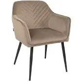 Livin24 Velvet eetkamerstoel Fiona taupe