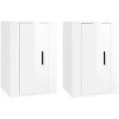 vidaXL Tv-wandmeubels 2 st 40x34,5x60 cm hoogglans wit