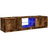 vidaXL Tv-meubel LED-verlichting 140x40x36 cm gerookt eikenkleurig