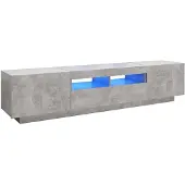 vidaXL Tv-meubel met LED-verlichting 180x35x40 cm betongrijs