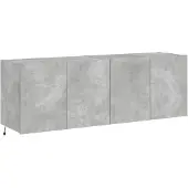vidaXL Tv-wandmeubels met LED-verlichting 2 st 60x35x41 cm betongrijs