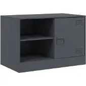 vidaXL Tv-meubel 67x39x44 cm staal antracietkleurig