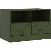 vidaXL Tv-meubel 67x39x44 cm staal olijfgroen