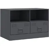 vidaXL Tv-meubel 67x39x44 cm staal antracietkleurig
