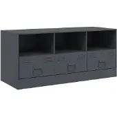 vidaXL Tv-meubel 99x39x44 cm staal antracietkleurig