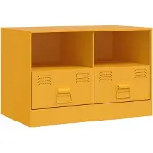 vidaXL Tv-meubel 67x39x44 cm staal mosterdgeel