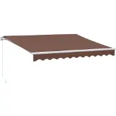 vidaXL Luifel handmatig uittrekbaar met LED's 300x250 cm bruin