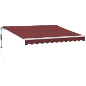 vidaXL Luifel automatisch uittrekbaar met LED 300x250 cm bordeauxrood