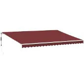 vidaXL Luifel automatisch uittrekbaar met LED 500x300 cm bordeauxrood