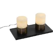QAZQA Set van 2 tafellampen donkerbrons RGBW oplaadbaar IP54 - Alessia