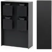 Livolo Buiten Wandcontactdoos | Zwart | 4 Stopcontacten | Breed | Waterdicht