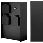 Livolo Buiten Wandcontactdoos | Zwart | 3 Stopcontacten | Breed | Waterdicht