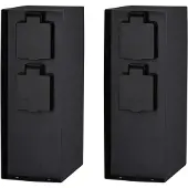 Livolo Buiten Wandcontactdoos | Zwart | 4 Stopcontacten | Waterdicht