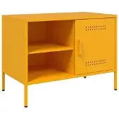 vidaXL Tv-meubel 68x39x50,5 cm staal mosterdgeel