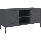 vidaXL Tv-meubel 100,5x39x50,5 cm staal antracietkleurig