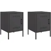 vidaXL Nachtkastjes 2 st 36x39x50,5 cm staal zwart