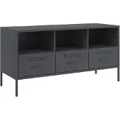vidaXL Tv-meubel 100,5x39x50,5 cm staal antracietkleurig