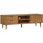 vidaXL TV-kast MOLDE, bruin, 158x40x49 cm, massief grenenhout