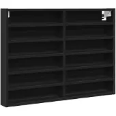 vidaXL Vitrinekast 80x8,5x58 cm bewerkt hout zwart