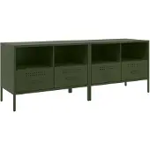 vidaXL Tv-meubelen 2 st 68x39x50,5 cm staal olijfgroen