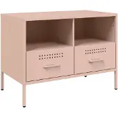 vidaXL Tv-meubel 68x39x50,5 cm staal roze