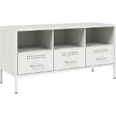vidaXL Tv-meubel 100,5x39x50,5 cm staal wit