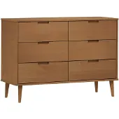 vidaXL Ladekast MOLDE 113x40x80 cm massief grenenhout bruin