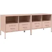 vidaXL Tv-meubelen 2 st 68x39x50,5 cm staal roze