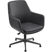 Sedero Vergaderstoel Volos - Zwart - PU-leer