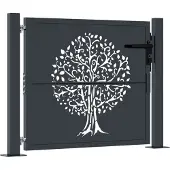vidaXL Poort 100x75 cm met boomontwerp staal antracietkleurig