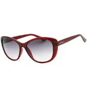 Calvin Klein Milky Burgundy montuur met grijze gradiënt glazen zonnebril