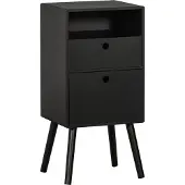 Woood Ozzy Nachtkastje - Hout - Zwart - 75x36x30