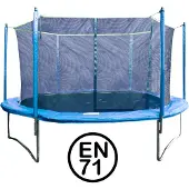Garlando - Combi XXL - Trampoline met Veiligheidsnet - voor Kinderen en Volwassenen - Rond - 427 cm - met Veilige Rand - Blauw