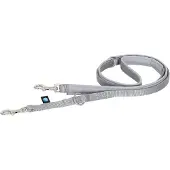 AnnyX 2 voudig verstelbare hondenlijn hondenriem middel-BOLT-grijs-zilver 175cm voor kleine honden-2 musketon haken-korte wandellijn