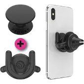 PopSockets PopPack PopMount 2 Autoventilator + PopGrip Zwart, Smartphonehouder, Zwart