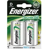 Energizer 2500 mAh herlaadbare batterij Power Plus D - blister van 2 stuks